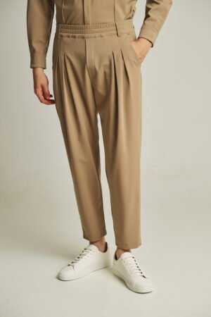 IMG_0863 P/Coc παντελόνι υφασμάτινο με πιέτες μπεζ