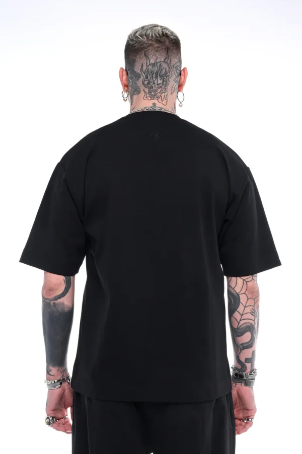Street lace t-shirt μαύρο
