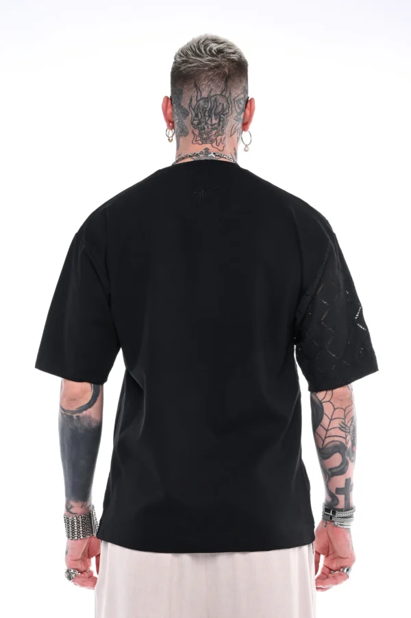 Stefan contrast t-shirt μαύρο