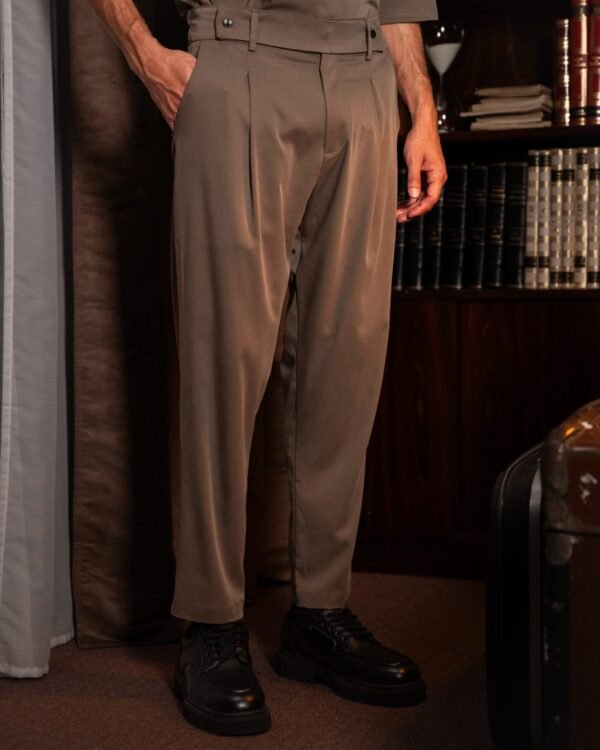 Relaxed Tailored Παντελόνι με Πιέτες – Olive