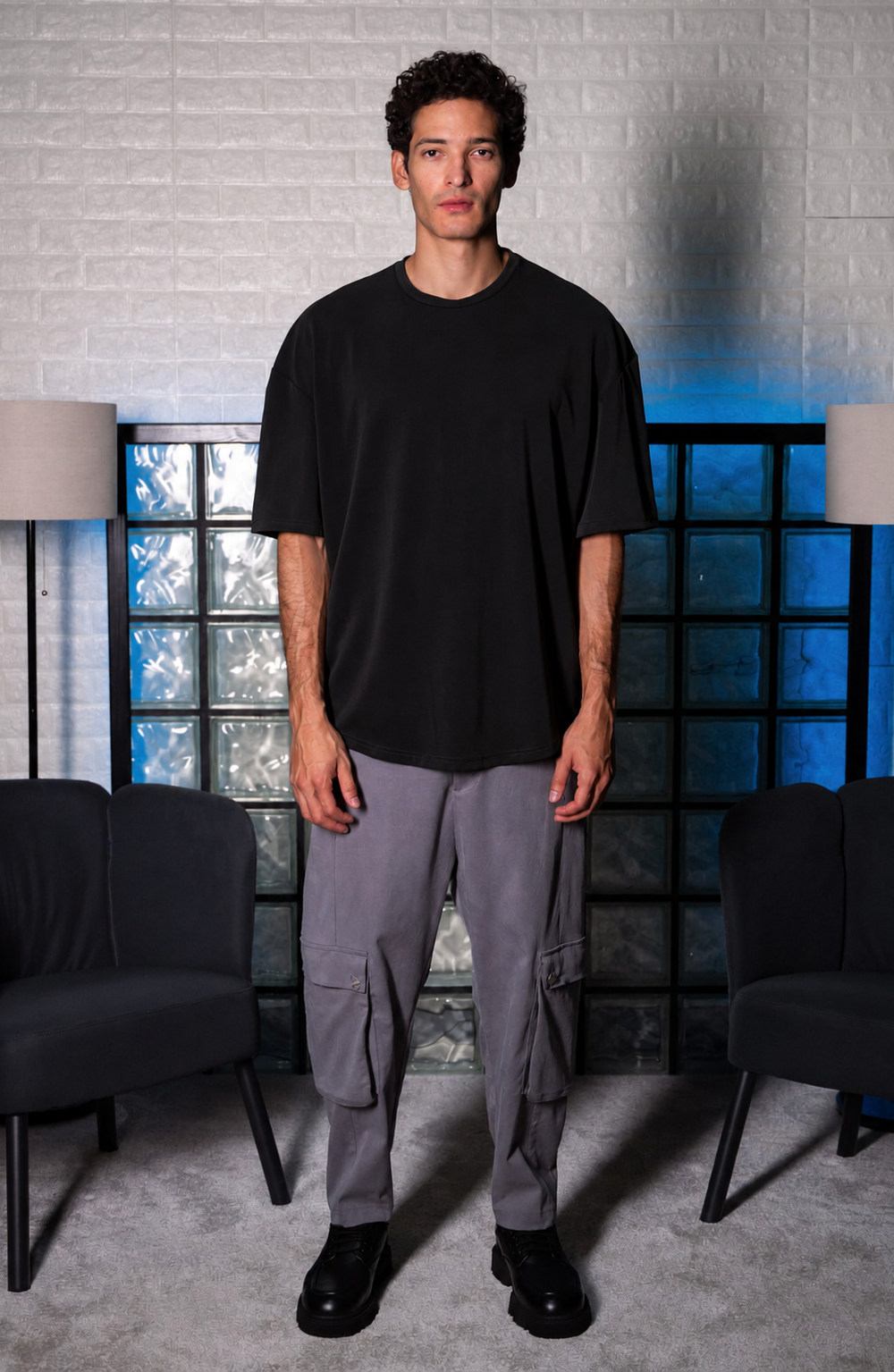 Oversized T-Shirt INDEED – Μαύρο