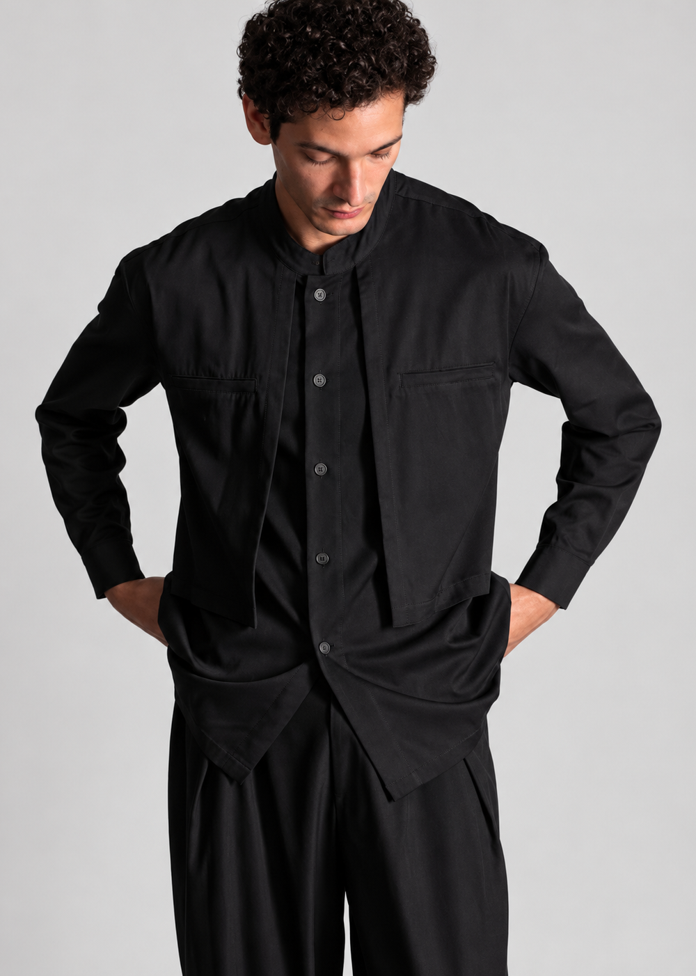 Black Indeed Collar Shirt – Oversized Fit