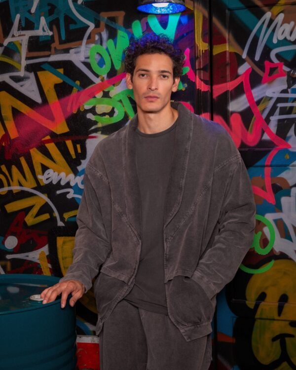 Oversized Indeed Ανδρική Ζακέτα Washed Ανθρακί