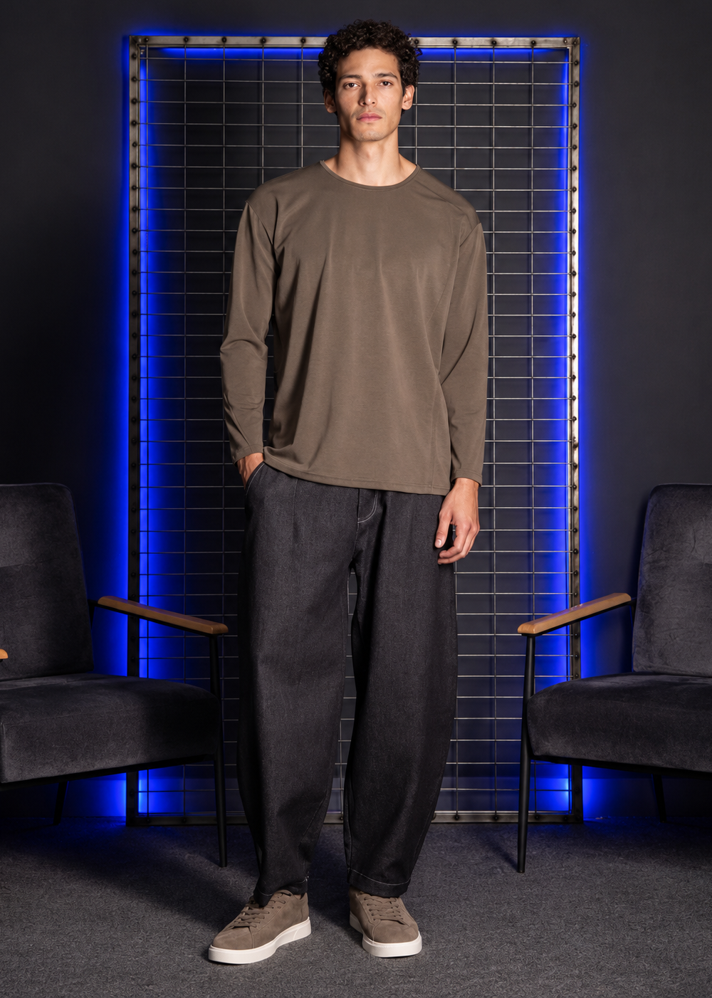 Balloon Fit Denim Παντελόνι Indeed– Ανθρακί