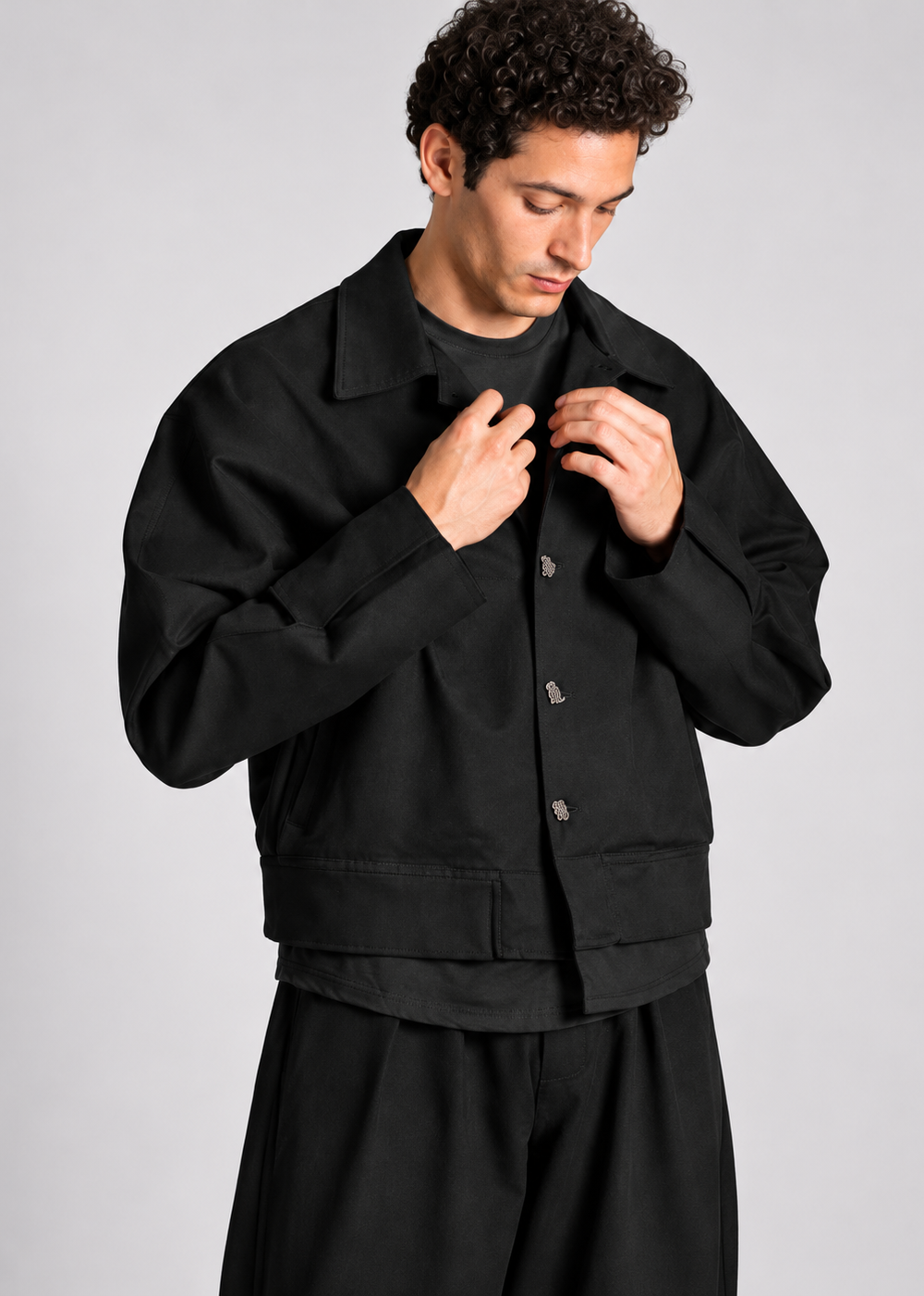 Oversized Shirt Jacket – Black