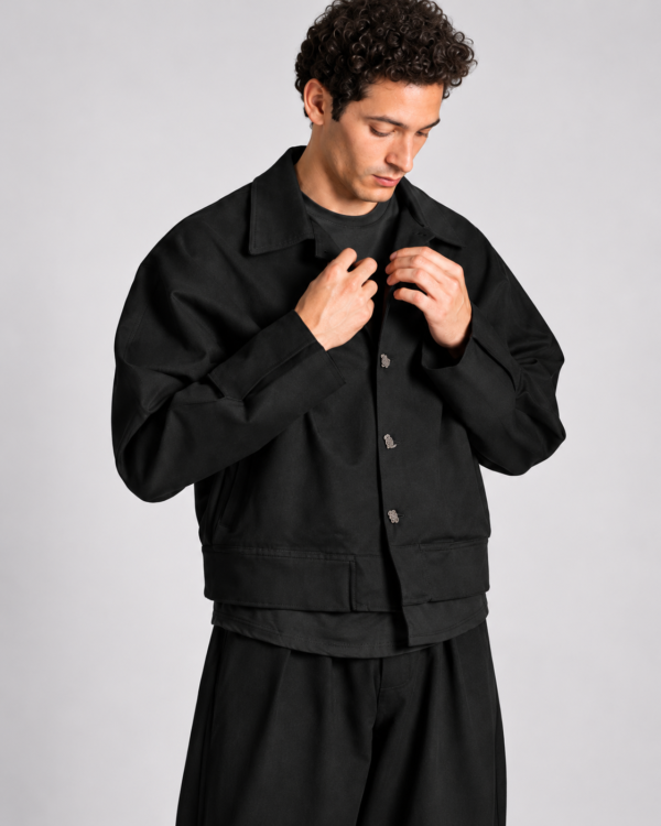 Oversized Shirt Jacket – Black