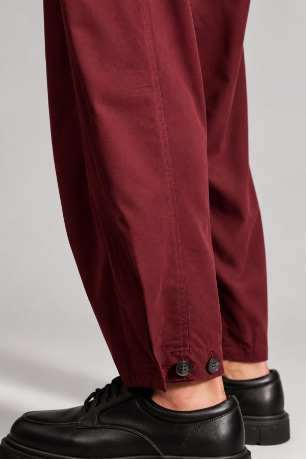 8AA88578-F5C4-4414-8417-B624505BDA6A Relaxed Tailored Παντελόνι με Πιέτες – Burgun