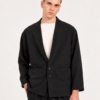 Black Relaxed Fit Jacket – Minimal Σακάκι με Χαλαρή Γραμμή